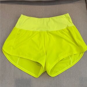 Women's Neon Yellow Athletic Shorts Small